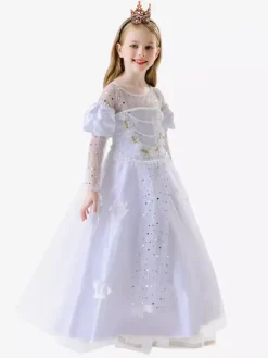 Kids Princess Costumes White Set Kid Dress