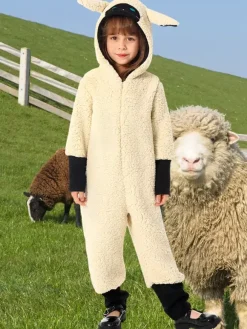Kids Sheep Kigurumi Onesie Pajamas Animal Polyester Jumpsuit
