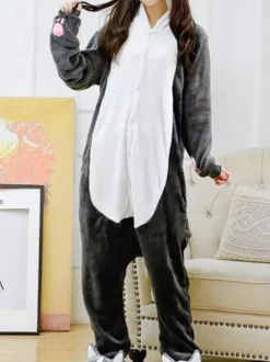Kigurumi Pajamas Husky Dog Onesie Adults Unisex Flannel Winter Sleepwear Costume Cosplay Carnival onesie pajamas