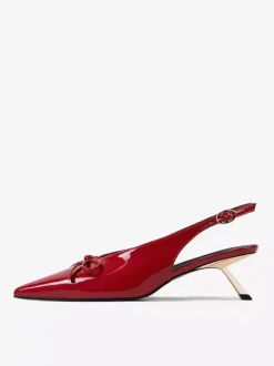 Kitten Heel Pumps Pointed Toe Bow Slip On Prom Shoes