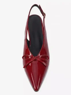Kitten Heel Pumps Pointed Toe Bow Slip On Prom Shoes