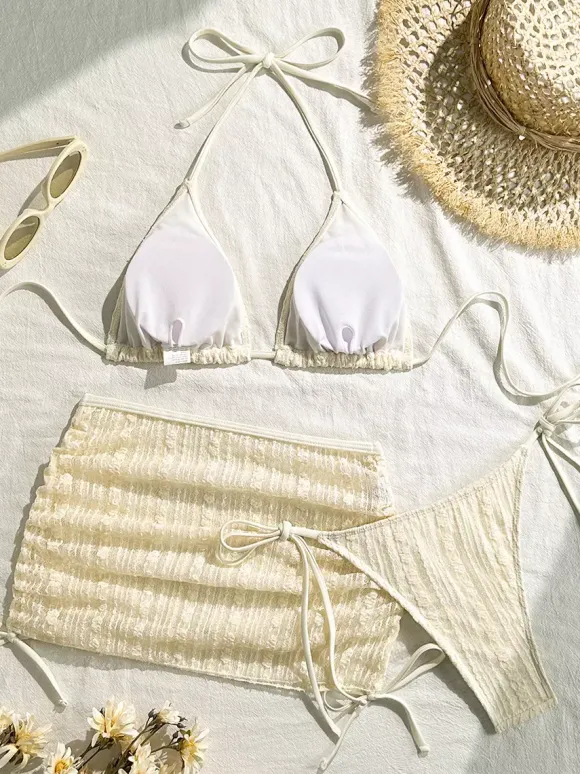 Lacce Bikini Set With Mini Skirt Cover-up For Beach And Summer Fun 2026