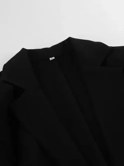 Lace Trimmed Hourglass Women's Blazer - Flare Sleeve Slim Fit Suit Jacket - Chic Streetwear Formal Outfits 2026