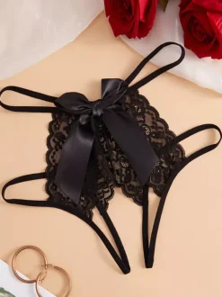 Lace Burgundy Lingerie Panties Women's Lace Thong G-String