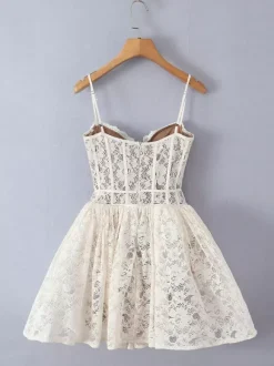 Lace Corset Mini Dress Sweetheart Collar A-line Birthday Party Sexy Strap Dress 2026