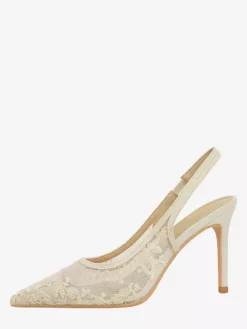 Lace High Heels Women's Pointed Toe Slingback Pumps