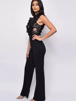 Lace Jumpsuits Stand Collar Sleeveless Sheer Summer One Piece Outfit For Women 2026