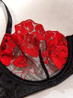 Lace Lingerie Lace Black Ruffled 2-Piece Bra Panty Sets