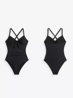 Lace Panel V-neck One-piece Swimsuit For Summer 2026