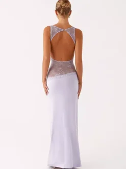 Lace Patchwork Maxi Gown For Women - Elegant Open Back Sleeveless Bodycon Long Dress - Summer Formal Evening Party 2026