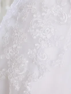 Lace Wedding Dress Illusion Half Sleeve Tea Length Bridal Dress Free Customization