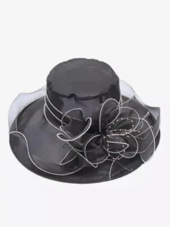 Ladies Fascinator Hats Romantic Organza Silk Flower Tea Party Hats