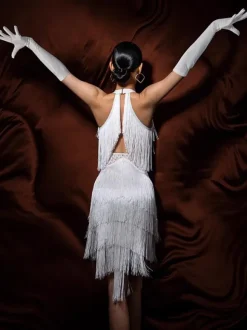 Latin Dance Costume Women Fringe Set Elegant Dress Dancing Costume