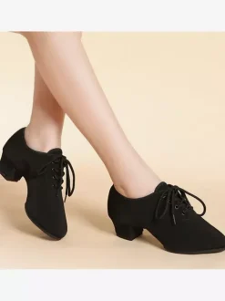 Latin Dance Shoes Black Closed Toe Women's Dance Shoes