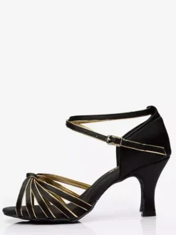Latin Dance Shoes Black Peep Toe Women's Dance Shoes