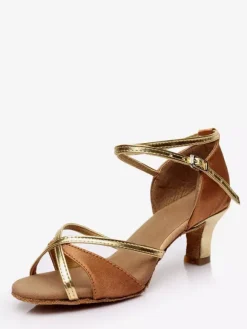 Latin Dance Shoes Black Peep Toe Ballroom Dance Shoes