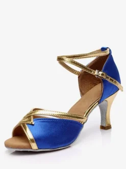 Latin Dance Shoes Black Peep Toe Ballroom Dance Shoes