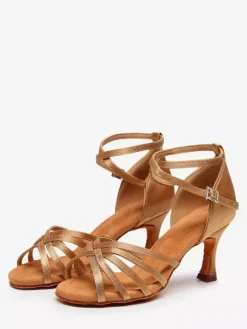 Latin Dance Shoes Nude Peep Toe Women's Dance Shoes