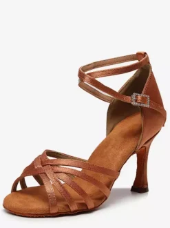 Latin Dance Shoes Nude Peep Toe Ballroom Dance Shoes