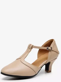 Latin Dance Shoes T Type Round Toe Ballroom Shoes