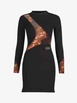 Latin Dance Dresses Black Women's Floral Print Asymmetrical Set Sexy Polyester Dress Dancing Costume
