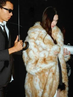 Leopard Faux Fur Coats Eco-friendly Winter Long Jacket For Women 2026