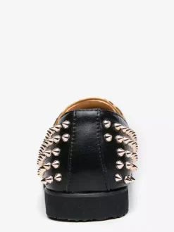 Leopard Men's Loafers Suede Round Toe Rivets Slip On Shoes