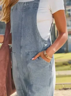 Light Sky Blue Sleeveless Wide Summer Playsuit