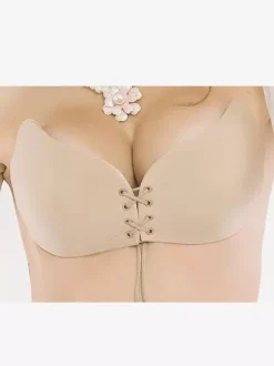 Lingerie Acrylic Underbust Nude Push Up Invisible Drawstring Butterfly Wings Invisible Bra