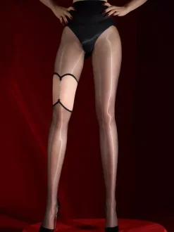 Lingerie Hosiery Pantyhose Sexy Pantyhose Black Polyester With Chains