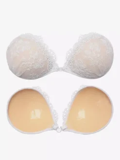 Lingerie Pasties Blue Floral Lace Adhesive Invisible Backless Sticky Push-Up Bra