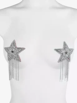 Lingerie Pasties Daily Casual Sequins Black Bra Nubra Rhinestone Star Nipple Covers