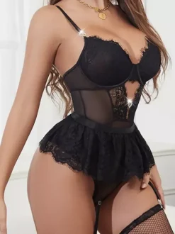 Lingerie Teddies Cut Out Backless Black Sexy Teddies For Women