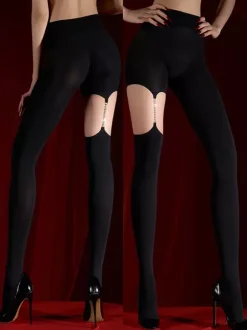 Lingerie Hosiery Pantyhose Sexy Black Polyester With Chains