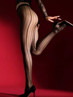 Lingerie Hosiery Pantyhose Sexy Black Sheer Stripes Ultra-Thin Tights