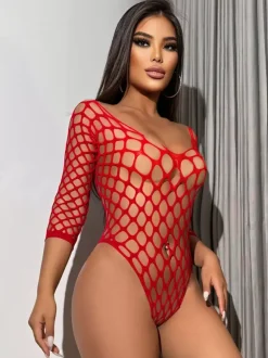 Lingerie Teddies Cut Out Red Teddies For Women