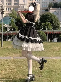 Lolita Jsk Dress And Smock Tow-piece Suit Multi-layer Ruffle Bowknot Sweet Princess Lolita Jsk Dress