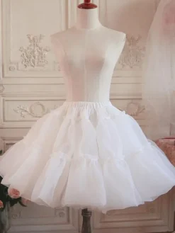 Lolita Petticoat Skirt Layered Ruffle Voile White Lolita Underskirt