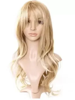 Long Blonde Wigs Layered Tousled Body Wave Curls Women's Party Wigs With Fringes