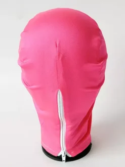 Lycra Spandex Headgear Mask With Zipper Cosplay Sexy Cute Costume Club Wear Women Headgear