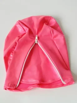Lycra Spandex Headgear Mask With Zipper Cosplay Sexy Cute Costume Club Wear Women Headgear