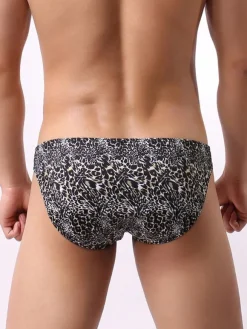 Male Sexy Tanga Panties Leopard Print Nylon Men Lingerie