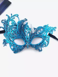 Mask Masquerade Venetian Eyemask Halloween Woman Silver Lace Party
