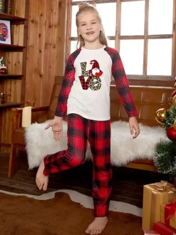 Matching Family Christmas Pajamas Kid's Adult's Christmas Pattern Pants Top
