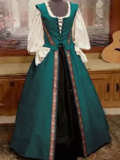 Medieval Vintage Dress Red Layered Bows Sleeveless Halter Swing Dress Prom Dress Burgundy