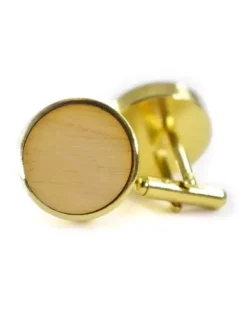 Mem's Gold Wooden Cufflinks