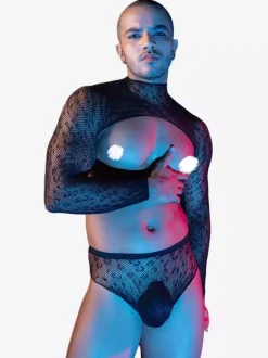 Men Sexy Costume Sheer See-through Night Club Wear Sets