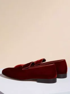 Men Slip On Loafer penny Shoes Black Suede Round Toe Embroidered Artwork Dress Prom Party Wedding Shoes