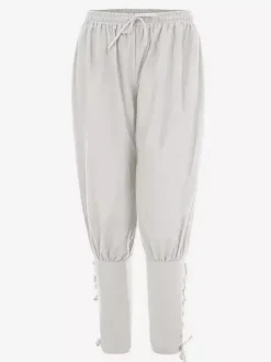 Men Vintage Pant Lace Up Aristocrat Style Wide Leg Cotton Retro Costumes For Men