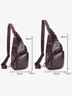 Men Bag Deep Brown Leather One Piece Backpack
